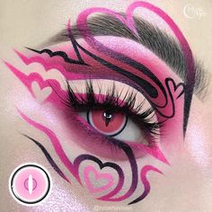 Nezuko Demon Halloween Contact Lenses Sakura Makeup, Make Up Yeux, Draculaura Aesthetic, Egirl Makeup, Halloween Contact Lenses, Makeup Drawing, Soft Lens