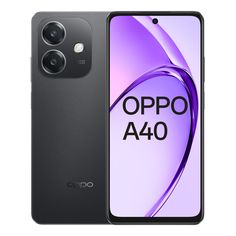 the oppo a40 smartphone is shown with its front camera open and facing forward