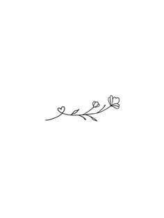 a black and white drawing of a branch with hearts on it