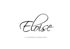 the word elaise written in cursive writing with black ink on a white background