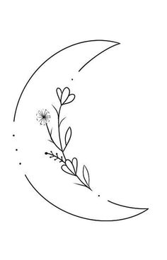 a drawing of a flower on the moon