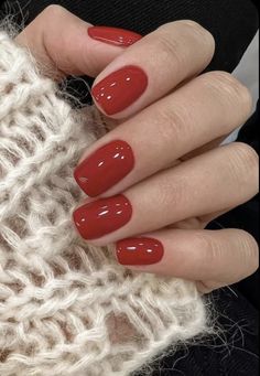 Winter Nails Gel, Red Gel Nails, Kutek Disney, Wine Nails, Unghie Nail Art, Maroon Nails, Red Acrylic Nails, Casual Nails, Her Nails