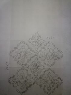 a drawing of an ornate design on paper