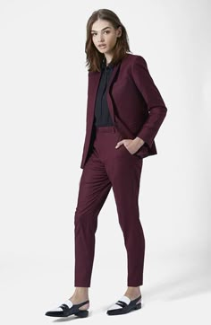 Elegant Pants Suits, Womens Business, Burgundy Blazer, Elegant Pant, Womens Suits Business, Womens Dress Suits, Blazer Set, Business Wear, Business Outfit