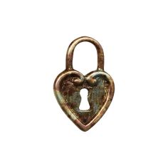 a heart shaped padlock with an open key on the front and two hearts in the middle