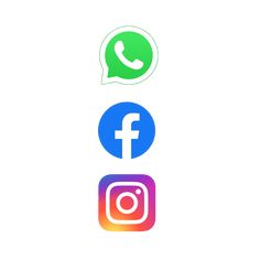 three different types of facebook and whatsapp logos are shown in the same image