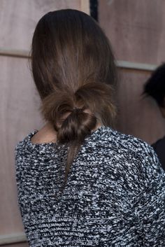 We love this messy low bun created by Stephen Low at Eudon Choi SS16.