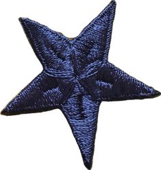 a blue star is shown with black thread on the top and bottom, as if it were made from fabric