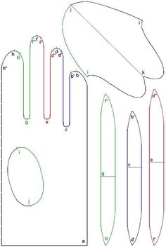 the diagram shows how to draw a surfboard with different shapes and sizes for each board