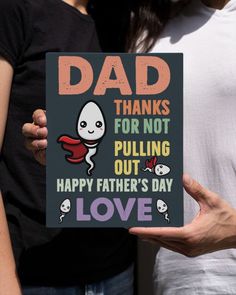 a father's day card with an image of a ghost holding his son in the arms