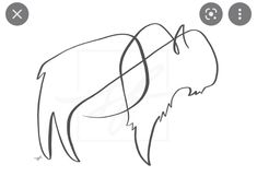 a drawing of an animal with long hair