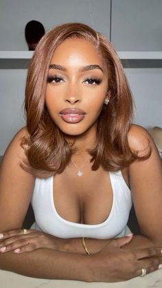 19 Gorgeous Fall Hair Colors for Black Women in 2023 Red Brown Bob Black Women, Black Women Red Carpet Hair, Good Hair Colors For Brown Skin, Hair Color Ideas Brown Skin, Honey Brown Hair Color Black Women, Light Brown Hair Black Women, Dye Styles, Bday Hair