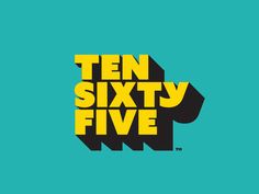 the logo for ten sixty five, which is featured in yellow and black on a blue background