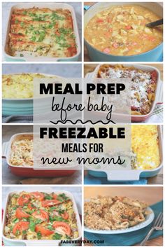 the meal prep before baby freezeable meals for new moms is ready to be eaten