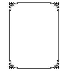 a black and white square frame with an ornate design on the bottom, it is blank for