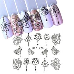 Nail Art Sticker Flower Decals Fancy Pattern Design Watermark Slider Decoration Description: 100% Brand New and high quality. Features: Material: Sticker Color: As the picture shown Package Includes: 1 Sheet Nail sticker Notice: 1. Please allow 2-3% error due to manual measurement. Please make sure you do not mind before you bid. 2. The colors may have different as the difference display, please understand. Mandala Nails, Vine Jewelry, Henna Nails, Nail Water Decals, Unghie Nail Art, Water Nails, Lace Nails, Manicure Diy, Nail Art Sticker