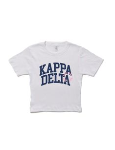 a white t - shirt with the words kappa delta on it