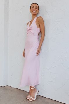 Pretty Midi Dress, Pink Long Dresses, Light Pink Midi Dress, Pastel Pink Bridesmaid Dresses, Leavers Party, Light Pink Maxi Dress, Beach Wedding Pink, Long Pink Dress, Fancy Clothing