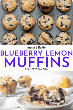 blueberry lemon muffins with the title text overlay