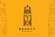 the logo for beauty queen, with an image of a woman's face on it