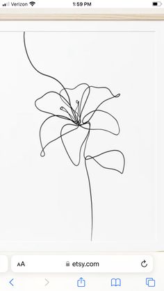 an image of a flower drawn on paper