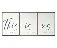 this is us our story our home wall art prints set of 3, black and white