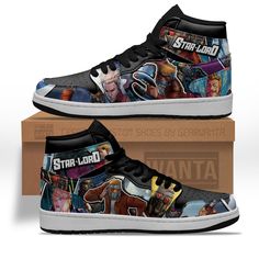 Avenger Star Lord J1 Shoes Custom-Gear Wanta Ironman X Captain America, Captain America Shoes, Superman Shoes, J1 Shoes, New Blance Shoes, Lv Shoes, Batman Vs Superman, Dr Strange, Shoes Custom