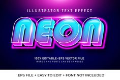 neon text effect in the style of neon