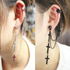 Ear Wrap Cuff, قلادات متدلية, Ear Cuff Earings, Link Earrings, Statement Drop Earrings, Animal Earrings, Ear Cuffs, Cross Earrings