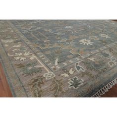 Rug Features: Style: Oushak Weave Type: Hand Knotted KPSI: 120 Knots Per Square Inch Age: New Condition: New, First Quality Primary Color: Navy Blue & Blues Color Details: Gray | Ivory | Beige | Brown | Light Brown Size in Feet: 7' 10'' x 10' 1'' Size in… Gabbeh Rug Blue 8x10, Baige And Blue 11 X 12 Rug, Wool Carpet, Floral Botanical, Rug Store, Rugs Online, Primary Colors, Handmade Rugs, Bed Bath And Beyond