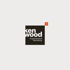 the logo for ken wood's experiental marketing campaign is shown in black and white