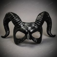 This Devil Mask With Back Twisted Horns Is Made From Plastic, Then Decorated And Hand Painted To Give It An Beautiful Black Texture Look. The Mask Is About 12" Tall And 14" Wide. The Masquerade Mask Will Make A Great Costume Accessory. Product Feature Made From Plastic With Plastic Plastered And Handcrafted And Hand Painted. Great For A Masquerade Ball, Venetian Costume, Halloween Costume Features Mythological Beasts May Also Be Used As A Display Piece Hand Painted With An Unique Texture Finish Pirate Masquerade Mask, Scary Mask Ideas, Unique Masquerade Mask, Masquerade Ball Aesthetic Dark, Masquerade Mask Aesthetic, Masquerade Ball Aesthetic, Ram Mask, Mythological Beasts, Beast Mask