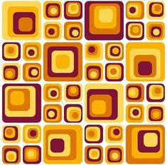 an orange and purple square pattern with squares on the bottom, in shades of yellow