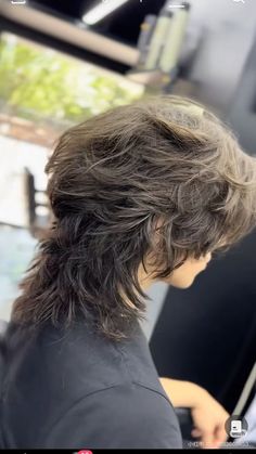 Long Haircut Mullet, Mens Straight Shaggy Haircut, Short Shaggy Choppy Layers, Wolf Tail Mullet Haircut, Disconnected Layers Short Hair, Long Wavy Hair Men Medium, Long Guy Hairstyles, 90s Shaggy Haircut, Masc Shag Hair