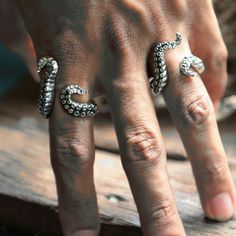 Tentacles Ring, Octopus Jewelry, Octopus Ring, Trendy Mens Fashion, Nautical Style, Nautical Fashion, Men's Jewelry Rings, Biker Style, Artistic Jewelry