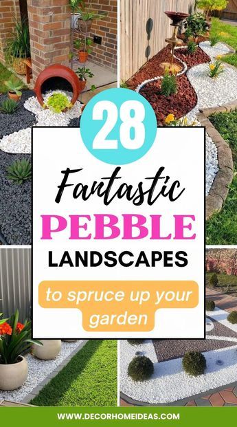 Get creative with these fantastic pebble landscapes that are easy to maintain and will add more beauty and aesthetics to your garden. Corner Landscaping, Pebble Landscaping, Garden Pebbles, Small Flower Gardens, Pebble Garden, Gravel Landscaping, Side Yard Landscaping, Drought Tolerant Garden, Stone Landscaping