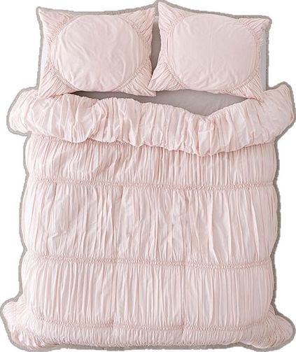 Rita Ruffle Comforter Pink Ruffle Bedding, Dorm Room Ideas Coquette, Bed Covers Aesthetic, Light Pink Comforter, Aesthetic Bedsheets, Pink Aesthetic Bedroom, Room Inspo Pink, Coquette Bedding, Ruched Bedding