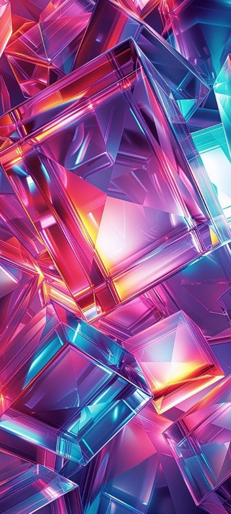 Nice Backgrounds Wallpapers, Neon 3d Wallpaper, Bulgari Wallpaper, Bright Aesthetic Wallpaper, Neon Crystals, Sleek Wallpaper, Crystals Wallpaper, Prism Art, Crystal Wallpaper