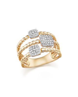 BLOOMINGDALE'S DIAMOND PAVE TRIPLE ROW BEADED BAND IN 14K YELLOW GOLD, .25 CT. T.W.. #bloomingdales # Fine Jewelry Display, Wide Band Engagement Ring, Art Jewelry Design, Fancy Rings, Diamond Jewelry Designs, Emerald Engagement Ring, Diamond Earrings Studs, Pave Diamonds, Luxury Jewelry