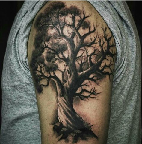 Tree Tattoos, Steve Tattoo, Twisted Angel, Tattoo Planning, Ankle Tattoo Men, Tree Tattoo Men, Cage Tattoos, Family Tree Tattoo, Girl Back Tattoos