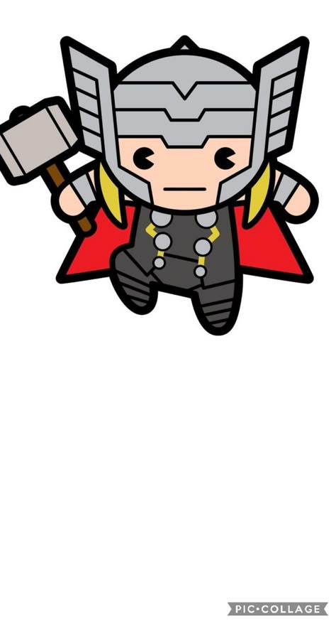 Thor Gift Ideas, Baby Thor Cartoon, Thor Easy Drawing, Thor Cartoon Drawing, Iron Man Chibi, Thor Cartoon, Thor Drawing, Superhero Template, Superhero Classroom Decorations