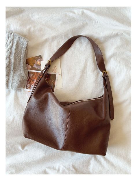 Elena Handbags Retro Hobo Shoulder Bag Everyday Work Bag Leather Hobo Bag Outfit, Over The Shoulder Bag Cross Body Purses, Brown Hobo Bag Outfit, Winter Women Outfits 2024, Brown Shoulder Bag For Fall, Fall Shoulder Bag, Brown Leather Hobo Bag, Fall Purses 2024, Slouchy Shoulder Bag