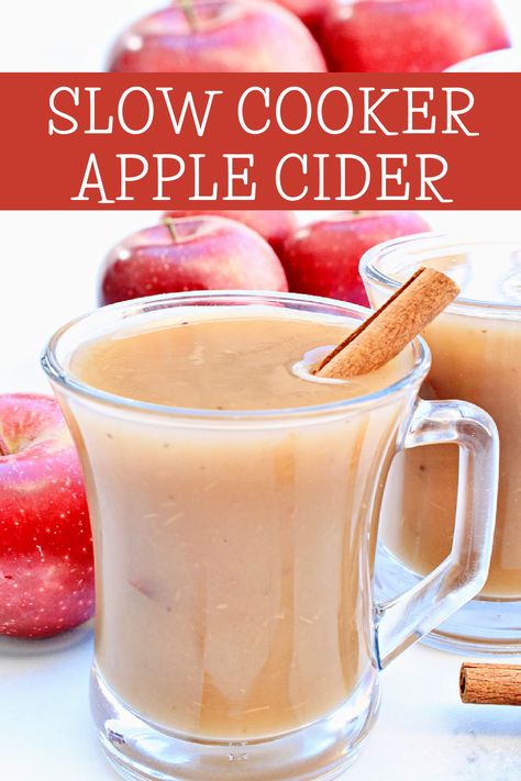 This Slow Cooker Apple Cider recipe is easy to make with fresh apples and guaranteed to make your house smell like fall! via @thiswifecooks House Smell Like Fall, Slow Cooker Apple Cider, Smell Like Fall, Slow Cooker Apple, Apple Cider Recipe, Homemade Apple Cider, Slow Cooker Apples, Vegan Thanksgiving Recipes, Cider Recipe