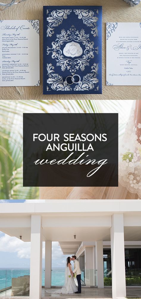 Four Seasons Anguilla Wedding | Photography by Ira Lippke, Stationery by Atelier Isabey, www.atelierisabey.com Anguilla Wedding, Four Seasons Wedding, Team Photography, Most Luxurious Hotels, Oscar Dresses, Ocean Colors, 2024 Wedding, Four Season, The Four Seasons