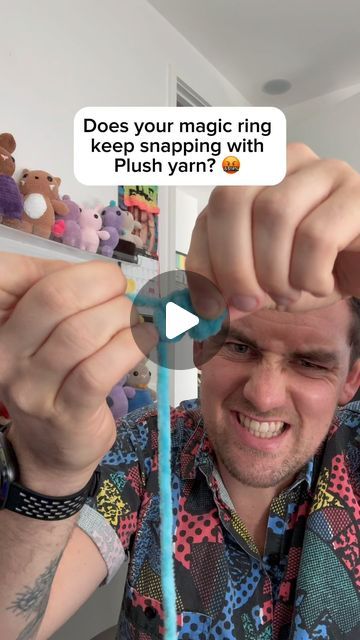 Zac Doar on Instagram: "My most life saving tip for working with plush yarns!   Share this with your plush yarn loving friends  I actually also have a full video of plush yarn tips and tricks over on my YT 🧶  #crochet #crochettips #plushyarn #amigurumi #crochetplushie #crochetmezaddy" Ring Tricks, Ring Trick, Crochet Help, Crazy Crochet, Plush Yarn, Loving Friends, Magic Ring, Magic Circle, Saving Lives