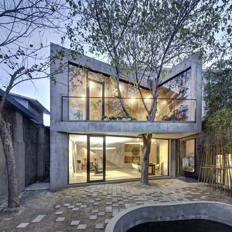 Tea House by Archi-Union Tree Houses, Modern Concrete Homes, Architecture Cool, Chinese Home, Amazing Houses, Concrete Home, Outside Patio, Concrete House, Patio Interior