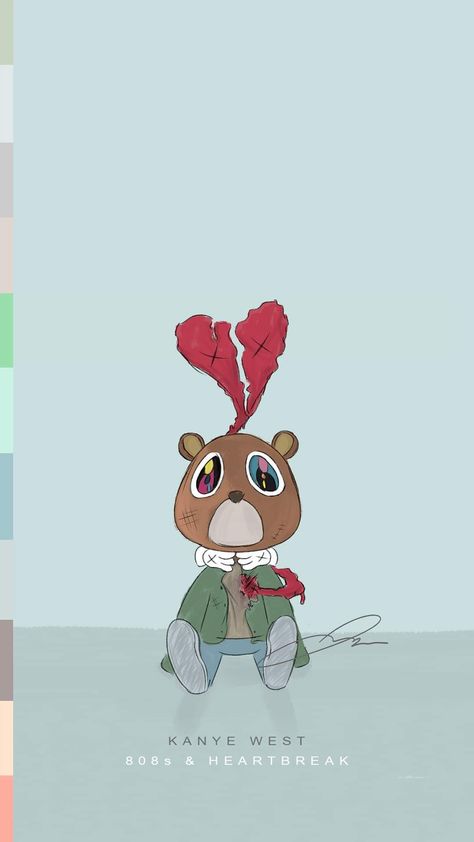 Kanye Tattoo, West Tattoo, Kanye West Bear, Kanye West Wallpaper, Kaws Iphone Wallpaper, Ed Wallpaper, Hip Hop Wallpaper, Iphone Wallpaper Music, Kaws Wallpaper