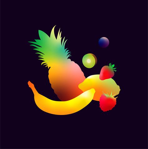 Freeform Gradient, Fruits Illustration, Fruit Illustration, Illustrator, Fruit, Quick Saves, Design