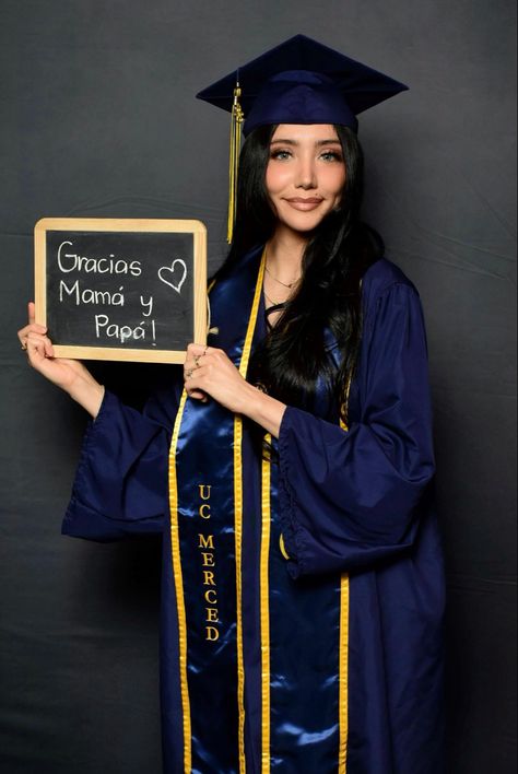 UC Merced Graduate | UCM Grad | First Gen | California | Merced | San Diego | Senior Photos | Class of 2023 | Class of 2022 | Graduation Photo Inspo | Grad Makeup | Grad Glam | Grad Outfit | Latina | Instagram: brianna.a.s First Gen Graduation Pictures, Graduation Pictures Mexican, Mexican Graduation Pictures, Latina Graduation Pictures, Latina Graduation, Outfit Latina, Grad Makeup, Uc Merced, Graduation University