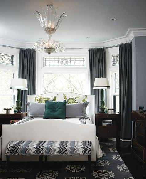 Murano Chandeliers Bedroom Bliss, Gorgeous Bedrooms, Grey Bedroom, Dreamy Bedrooms, Gray Bedroom, Cool Ideas, Blue Decor, Beautiful Bedrooms, Grey Walls